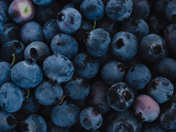 Juicy blueberries.