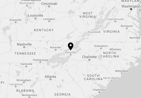 Map of Asheville, TN